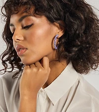 Glowing Nights Iridescent Hoop Earrings