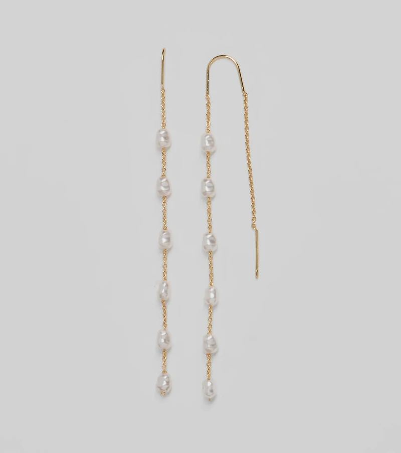 Dainty Chic Pearl Chain Threader Earrings