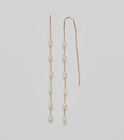 Dainty Chic Pearl Chain Threader Earrings