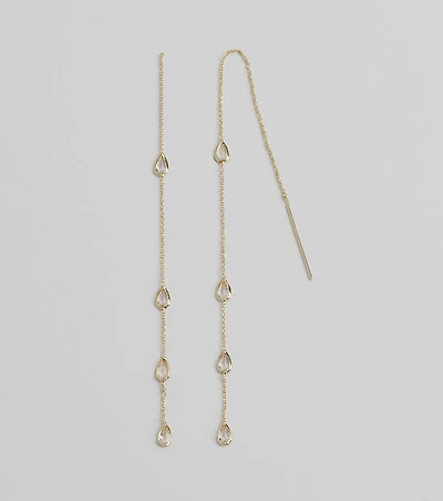 Chic Addition Dainty Stone Threader Earrings