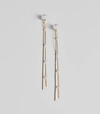Effortless Glam Pearl Front-To-Back Linear Earrings