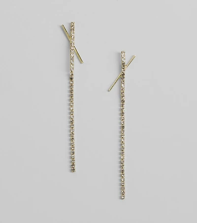 Undeniable Rhinestone Linear Earrings
