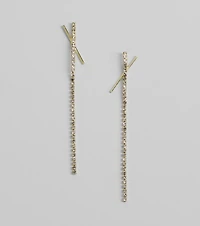Undeniable Rhinestone Linear Earrings