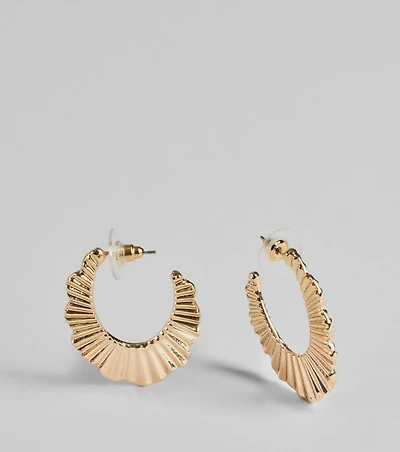 Stand Out Texture Oval Hoop Earrings