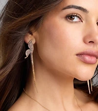 Wings Of A Butterfly Rhinestone Fringe Earrings