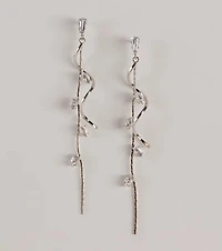 Glow For You Rhinestone Linear Twist Earrings