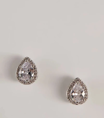Found A Stud Teardrop Cubic Zirconia Earrings