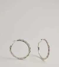 Glam Glow Rhinestone Twist Hoop Earrings