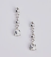 Gorgeous Glitz Teardrop Rhinestone Drop Earrings