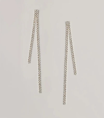 Classic Glam Rhinestone Fringe Duster Earrings