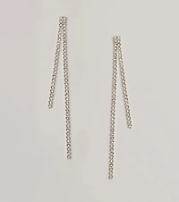 Classic Glam Rhinestone Fringe Duster Earrings