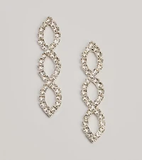 Luxe Moment Infinity Drop Rhinestone Earrings