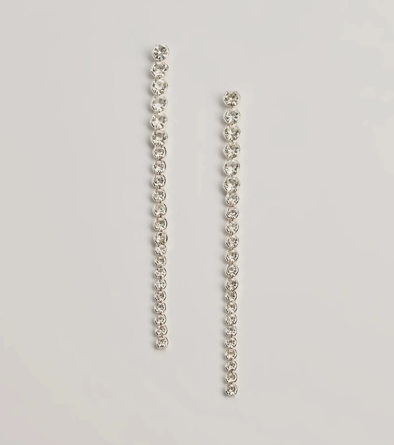 Sleek Styling Linear Rhinestone Earrings
