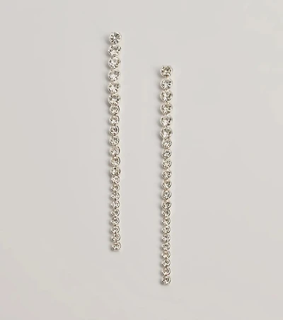 Sleek Styling Linear Rhinestone Earrings
