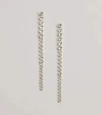 Sleek Styling Linear Rhinestone Earrings