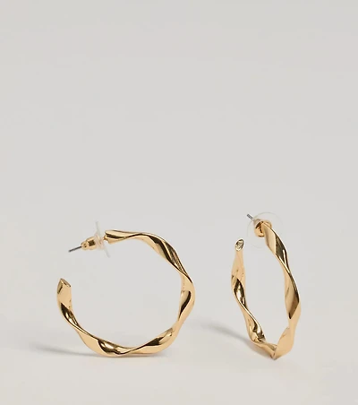 Stunning Glam Twist Hoop Earrings