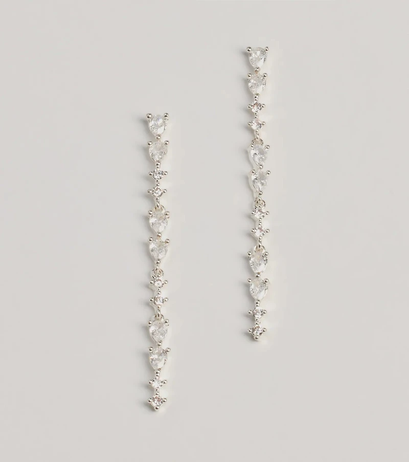 Sparkling Elegance Cubic Zirconia Linear Earrings