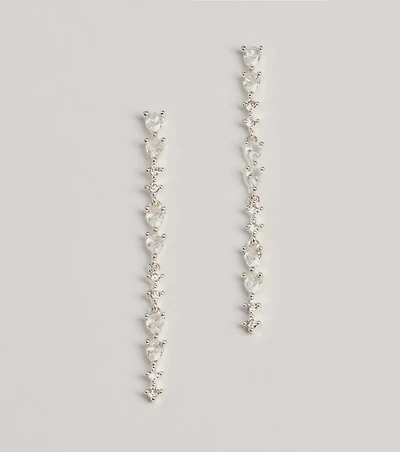 Sparkling Elegance Rhinestone Linear Earrings