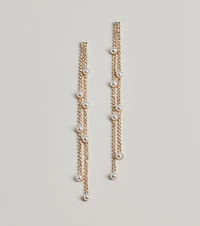 Dainty Luxe Faux Pearl And Rhinestone Earrings