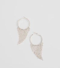 That Girl Rhinestone Fringe Hoop Earrings