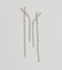 Luxe Appeal Rhinestone Linear Earrings