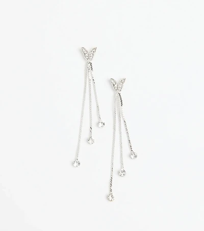 Dreamy Chic Rhinestone Butterfly Chain Earrings