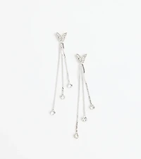 Dreamy Chic Rhinestone Butterfly Chain Earrings