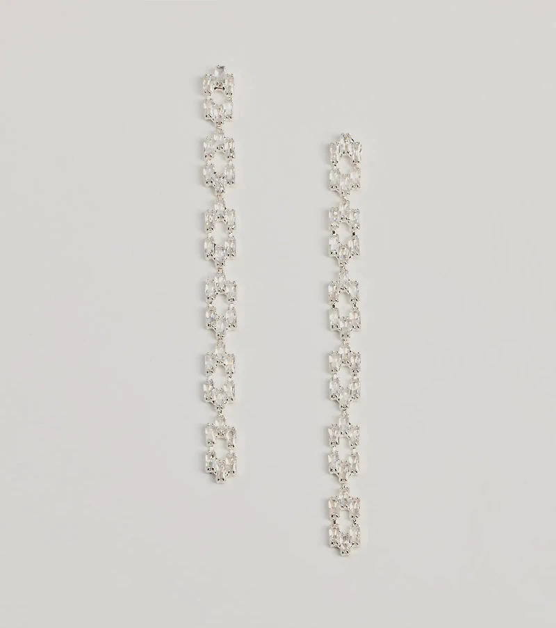 Luxe Glam Rhinestone Chain-Link Earrings