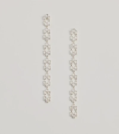 Luxe Glam Rhinestone Chain-Link Earrings