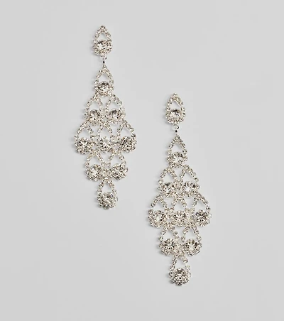 Dazzling Luxe Rhinestone Chandelier Earrings