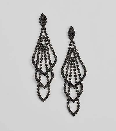 Glitzy Drama Rhinestone Chandelier Earrings