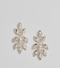 Reign With Glamour Gemstone Leaf Drop Earrings