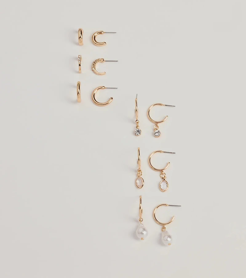 Dainty Sheen Small Hoop Earrings Set