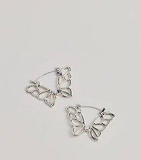 Glam Aura Butterfly Outline Huggie Earrings