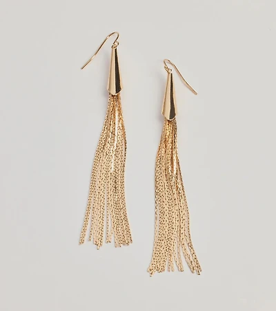 Charming Beauty Metal Tassel Earrings
