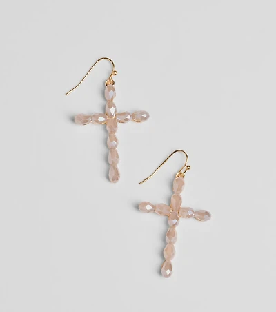 Classically Stunning Gemstone Cross Earrings