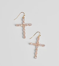 Classically Stunning Gemstone Cross Earrings