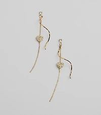 Show Love Heart Rhinestone Twist Earrings