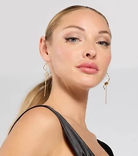 Show Love Heart Rhinestone Twist Earrings