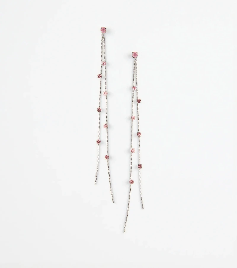 Dainty Glamour Rhinestone Linear Earrings