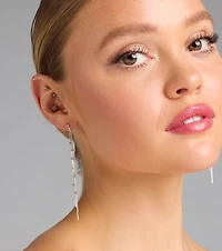 Dainty Glamour Rhinestone Linear Earrings