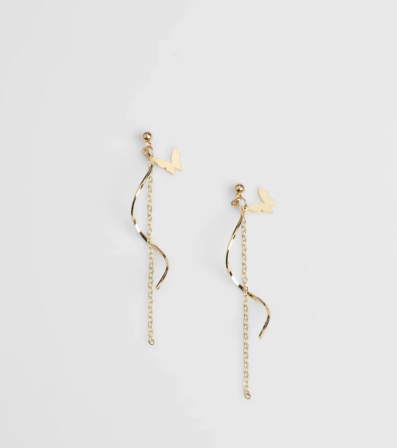 Delightful Glimmer Butterfly Twist Earrings