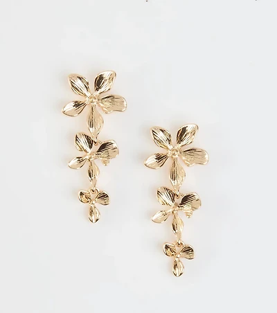 Impressive Nature Flower Linear Earrings