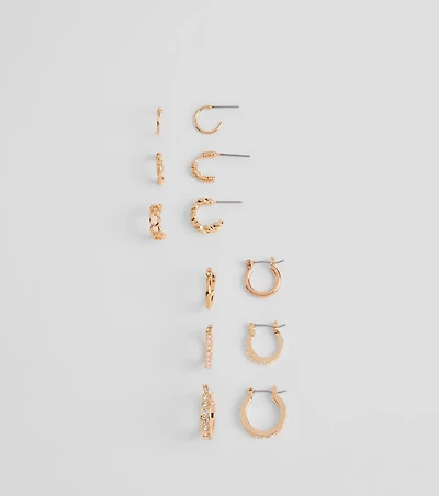 Trendy Radiance Six-Pack Hoop And Huggie Earrings
