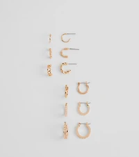 Trendy Radiance Six-Pack Hoop And Huggie Earrings