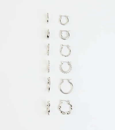 Charming Boldness Six-Pack Mini Hoop Earrings