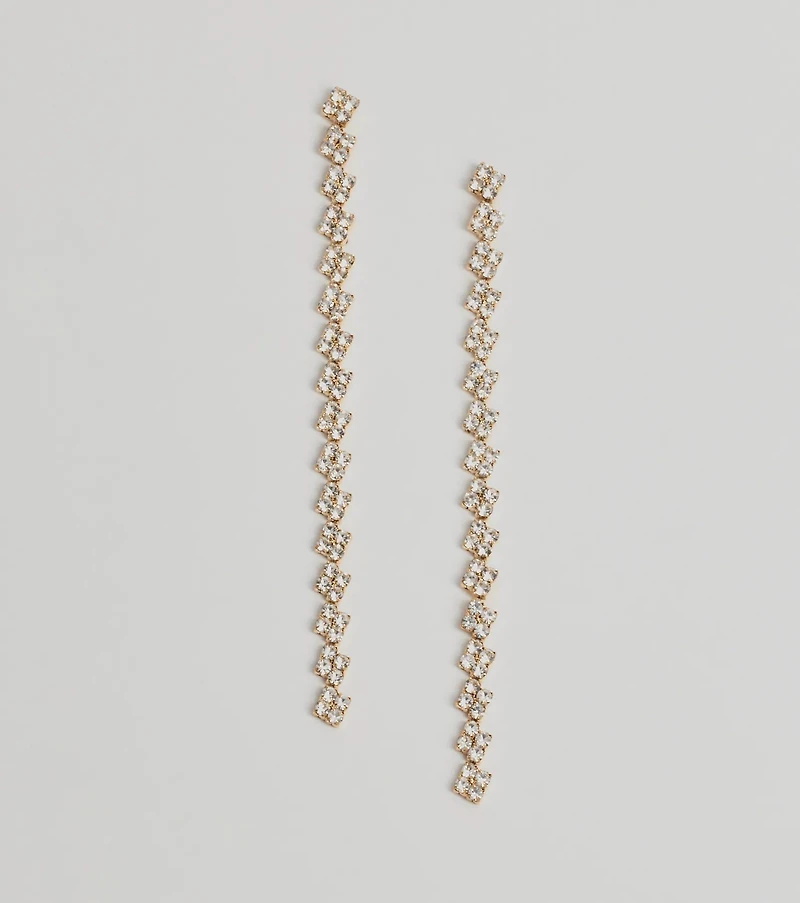 Glam And Glisten Rhinestone Linear Earrings