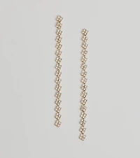 Glam And Glisten Rhinestone Linear Earrings