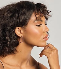 Glam Impression Rhinestone Hoop Earrings