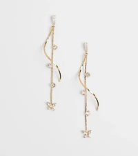 Glistening Heights Butterfly Rhinestone Earrings